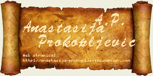 Anastasija Prokopljević vizit kartica